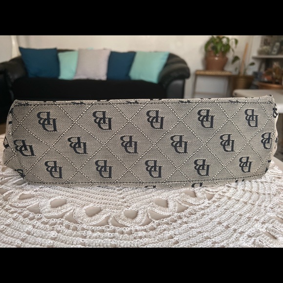 Dooney & Bourke Tan and Black Canvas Purse - Picture 12 of 14